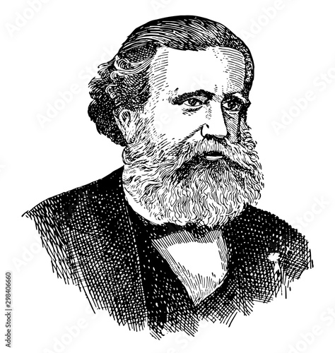 Dom Pedro II of Brazil, vintage illustration