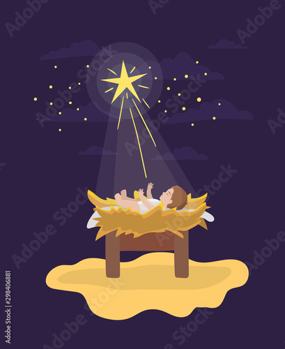 jesus christ baby in cradle manger character
