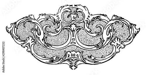 Floral Divider used to separate chapters in this pattern, vintage engraving.