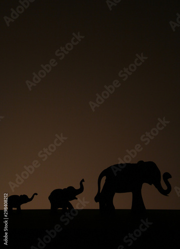 silhouette of elephant at sunset