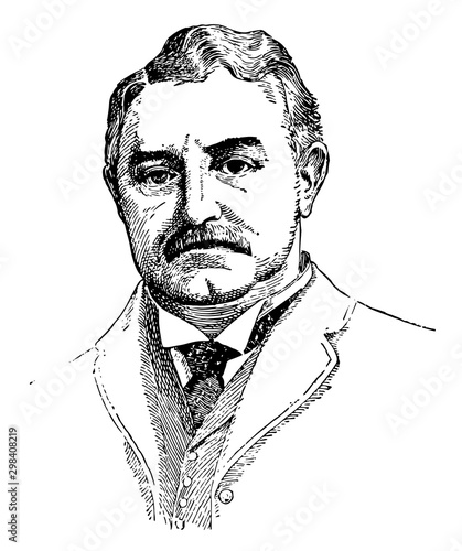 Cecil Rhodes, vintage illustration