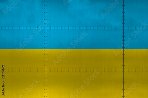 Flag of Ukraine on metal