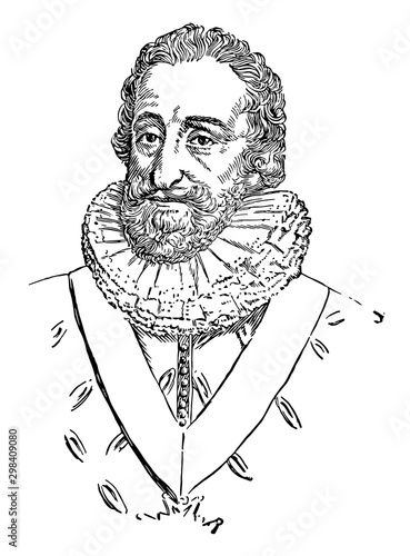 Henry IV of France, vintage illustration