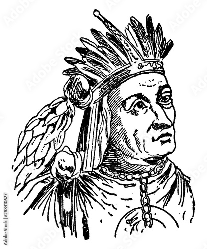 Atahualpa, vintage illustration photo