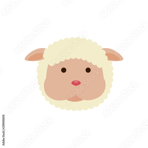 face of sheep animal isolated icon vector illustration design