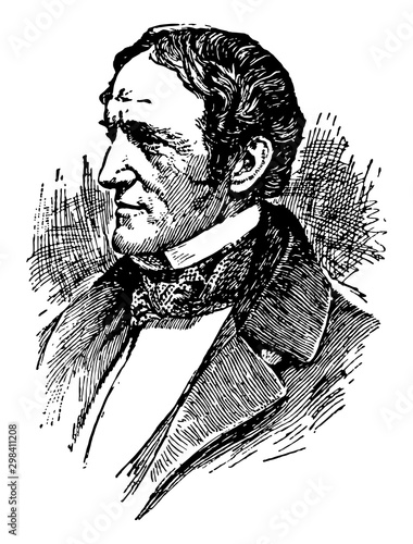 William H Prescott, vintage illustration