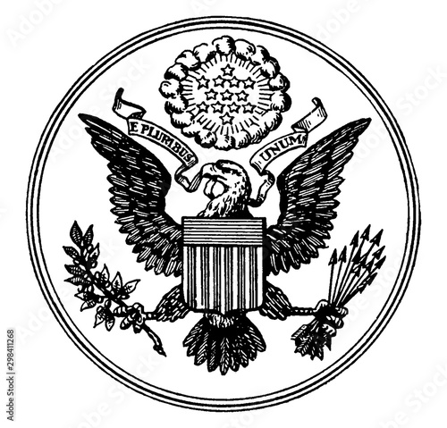 Great Seal of the United States, vintage illustration