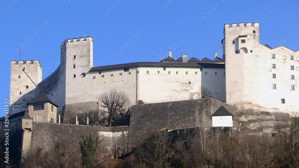 Hohensalzburg fortress in salzburg, austria, winter
