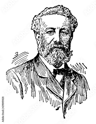 Jules Verne, vintage illustration photo