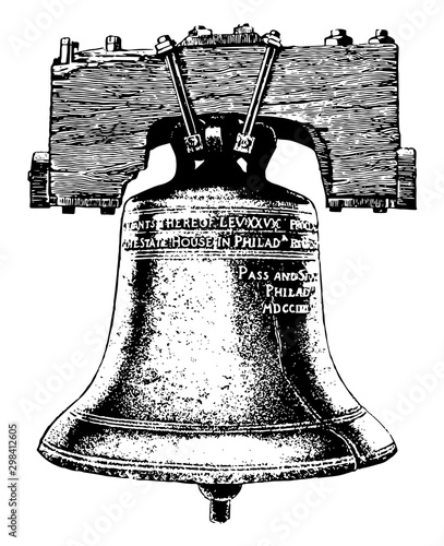Liberty Bell vintage illustration.