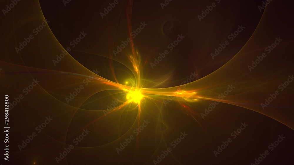 Fototapeta premium Fractal 3D rendering abstract gold bright background