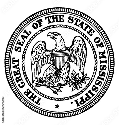 The Great Seal of the State of Mississippi, vintage illustration
