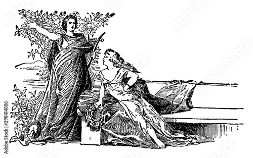 Alcaeus, vintage illustration