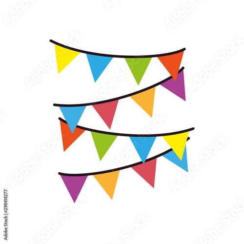 garlands hanging decoration isolated icon vector illustration design