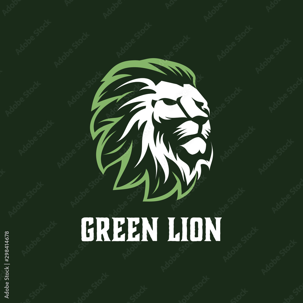 Lion head illustration, bold logo design