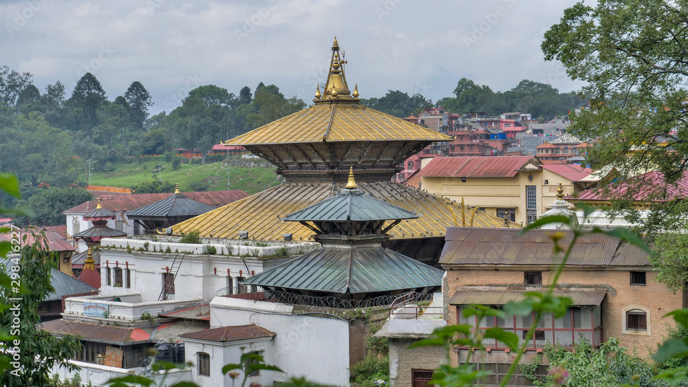 Old architecture and ancient religion buildings in the area of Pashupatinath temple in Kathmandu, Nepal Old architecture and ancient religion buildings in the area of Pashupatinath temple in Kathmandu, Nepal