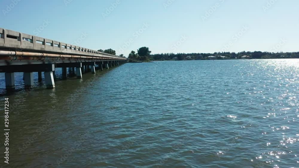Flyby near intracoastal bridge on the Indian River in Wabasso Florida Flyby near intracoastal bridge on the Indian River in Wabasso Florida
