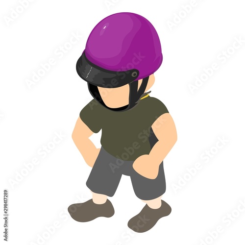 Polo player icon. Isometric illustration of polo player vector icon for web