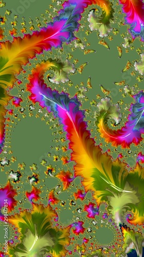 Artfully 3D rendering fractal  fanciful abstract illustration and colorful designed pattern