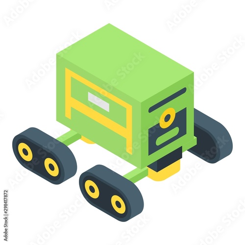 Autonomous farm robot icon. Isometric of autonomous farm robot vector icon for web design isolated on white background