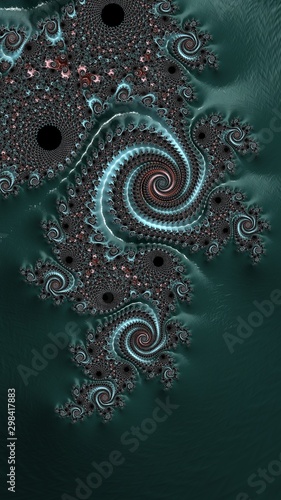 Artfully 3D rendering fractal, fanciful abstract illustration and colorful designed pattern