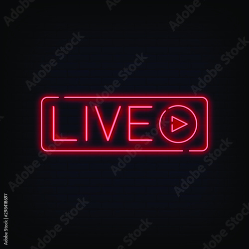 Live Neon Signs Style Text vector photo