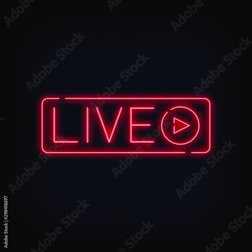 Live Neon Signs Style Text vector