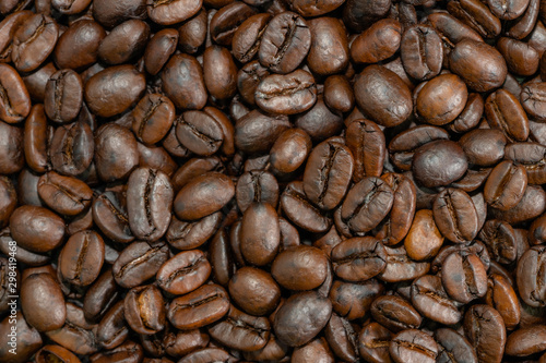organic roasted coffee beans background