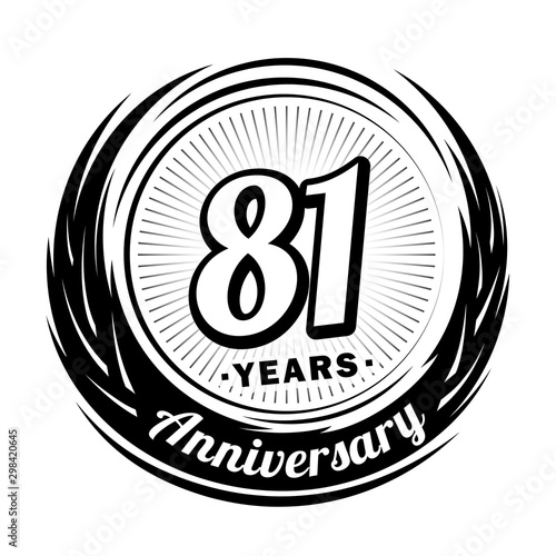 81 years anniversary. Anniversary logo design. Eighty-one years logo.