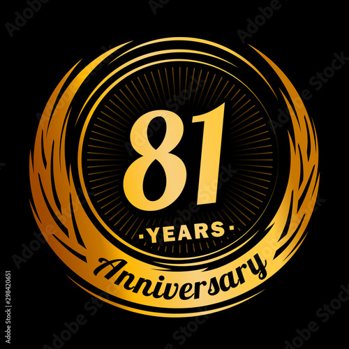 81 years anniversary. Anniversary logo design. Eighty-one years logo.
