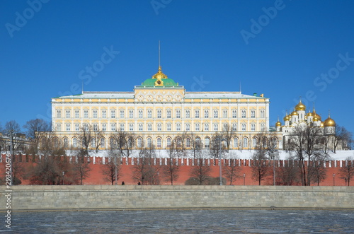 Moscow Kremlin. The Grand Kremlin Palace and the Annunciation Cathedral. Moscow, Russia