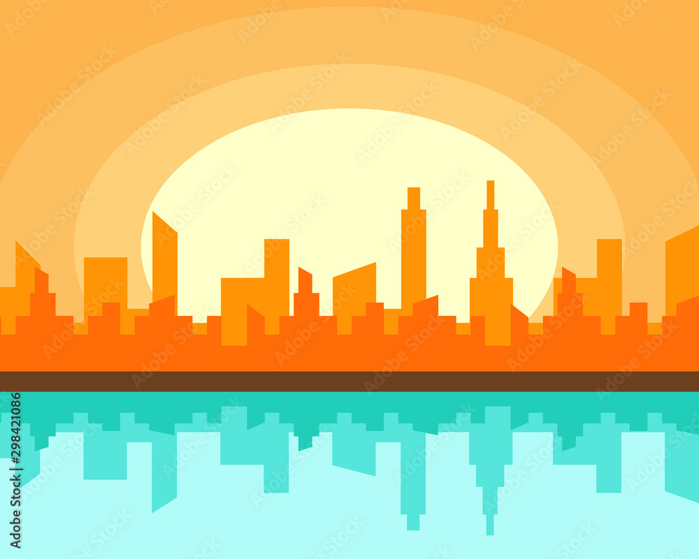 Cityscape in flat style for your design.