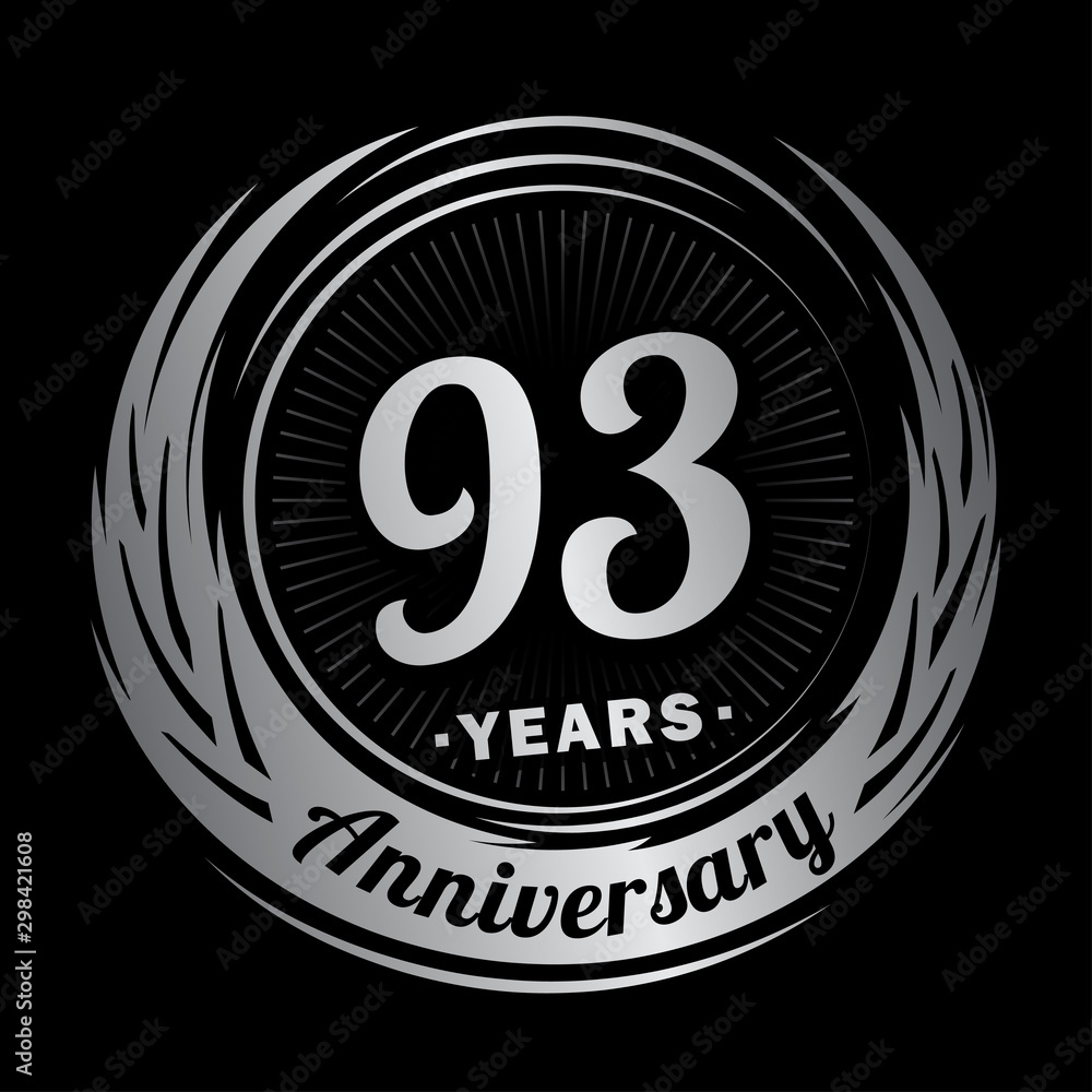 Fototapeta premium 93 years anniversary. Anniversary logo design. Ninety-three years logo.