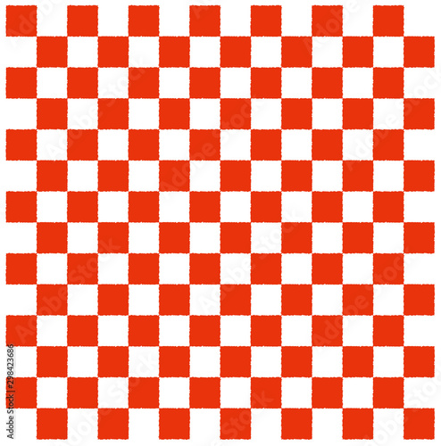 Dekoracja na wymiar  czerwono-biala-szachownica-kratkowana