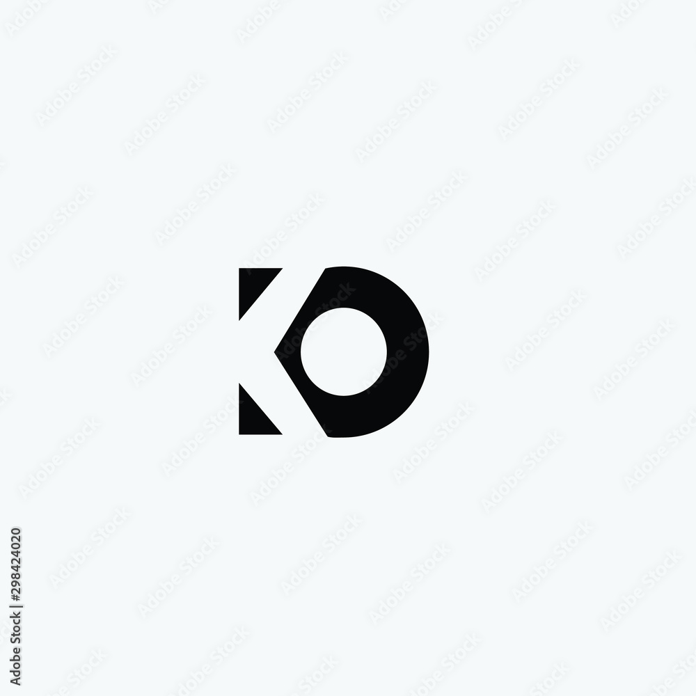  KO initials letter logo icon vector free download - obrazy, fototapety, plakaty 