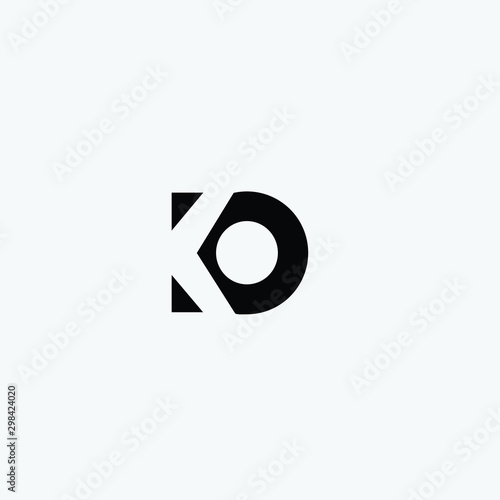  KO initials letter logo icon vector free download