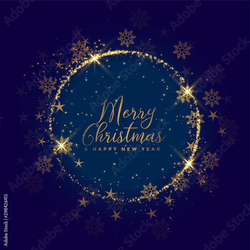 attractive blue christmas snowflakes background design