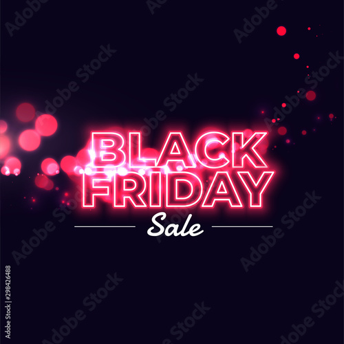 black friday sale neon glowing background