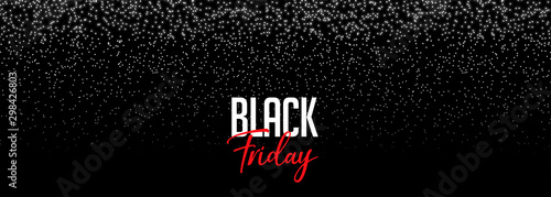 black friday banner with falling sparkles design