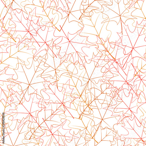 Autumn leaves seamless pattern. Vector background