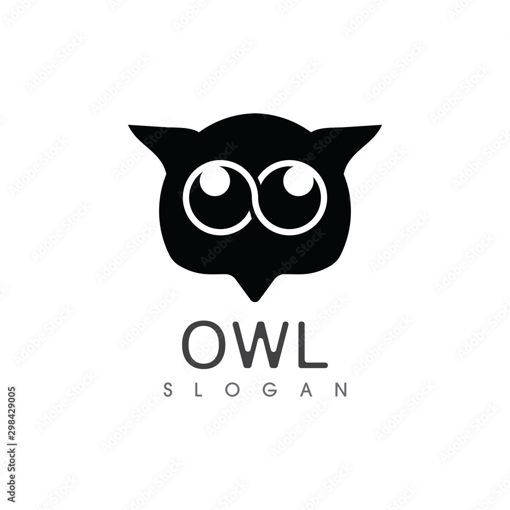 Owl bird illustration logo template vector Owl bird illustration logo template vector