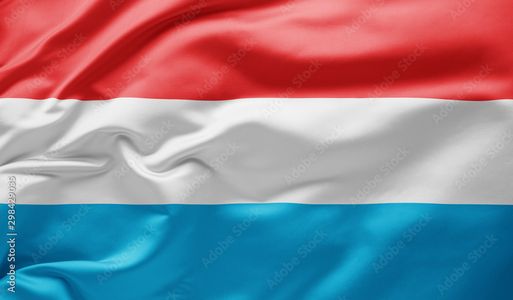 Waving national flag of Luxembourg