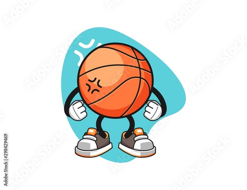 Wallpaper Mural basketball angry cartoon. Mascot Character vector. Torontodigital.ca