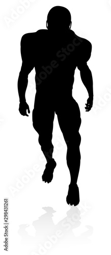Detailed American Football player sports silhouette