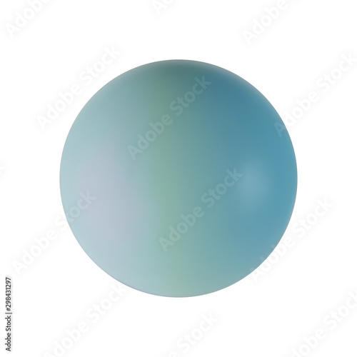 Blue sphere of ball realistic isolated on white background. Decoration element for design. Vector illustration