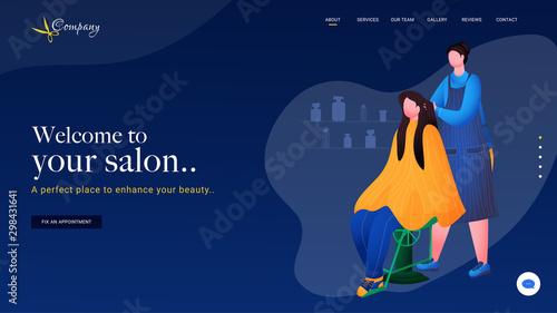 Landing page or web banner design for Welcome to Female Salon.