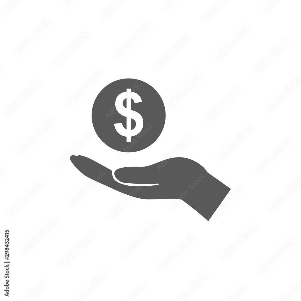 hand of money vector Icon isolated on white background for your design, logo, application, UI. hand of money vector Icon isolated on white background for your design, logo, application, UI.