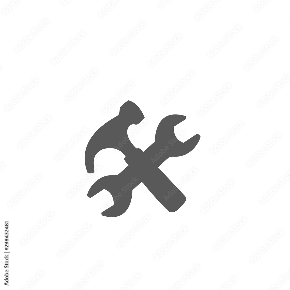 tool icon, Wrench and screwdriver vector isolated on white background tool icon, Wrench and screwdriver vector isolated on white background