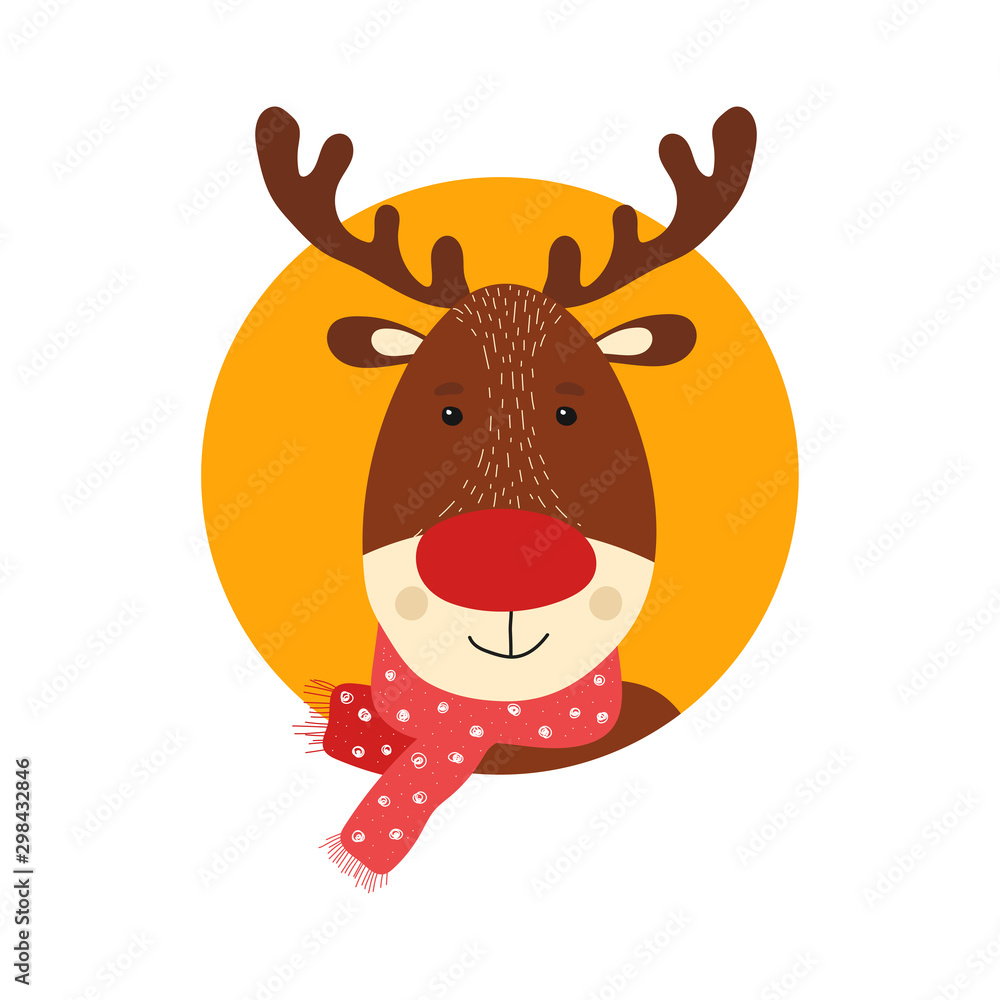 Fototapeta premium Isolated cute deer in scandinavian style