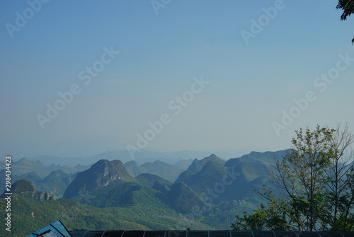 The veiw of earth surface relief of karst topography in Guilin from Yaou mountain photo